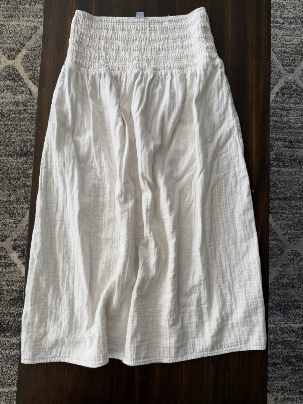 Old Navy White Maxi Skirt with Smocked Waist